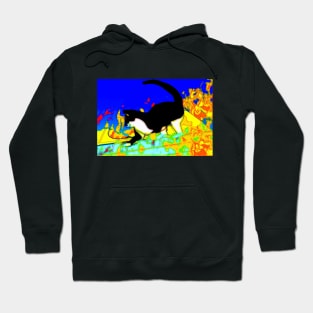 CUTE Tuxedo Cat living a psychedelic dream  Copyright TeAnne Hoodie